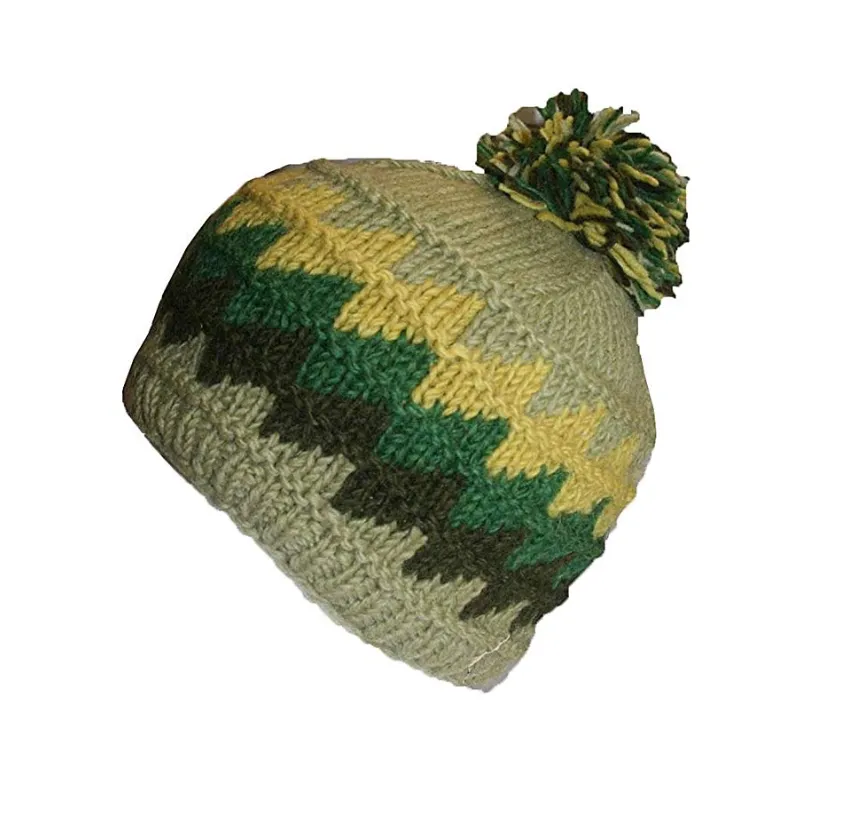 1415 Himalayan Sheep Wool Unisex Knit Folding Glove, Mitten Hat OR Set ~ Small / Medium