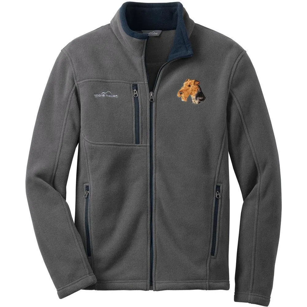 Airedale Terrier Embroidered Mens Fleece Jacket