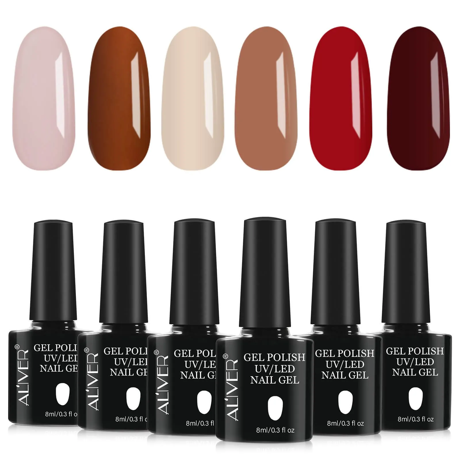 Aliver Caramel Series Gel Nail Polish Set