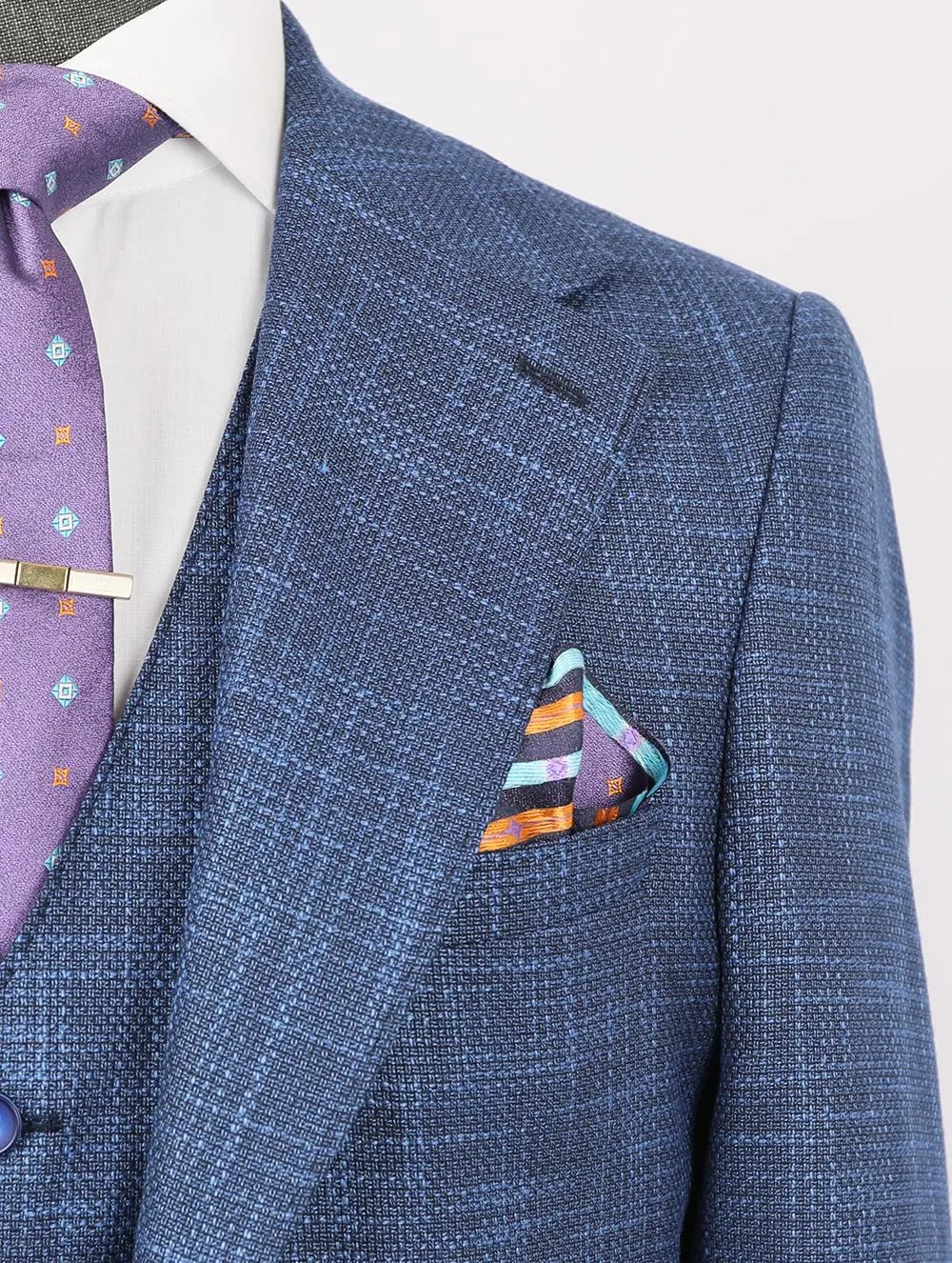 Andy Blue Set Blazer Linen Suit