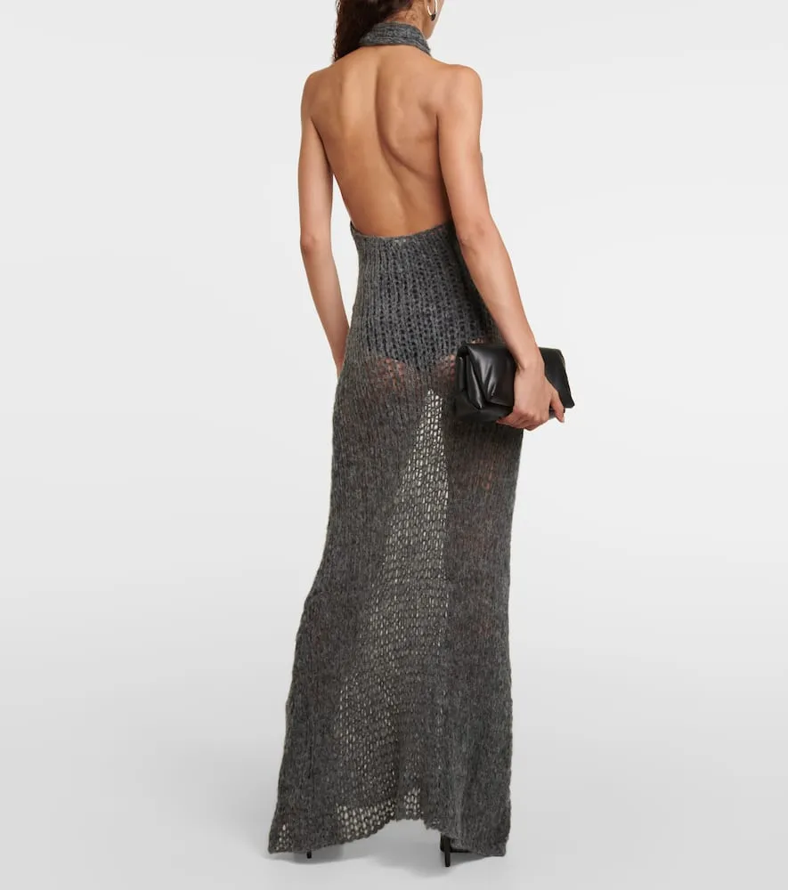Ann Demeulemeester Halterneck alpaca-blend maxi dress