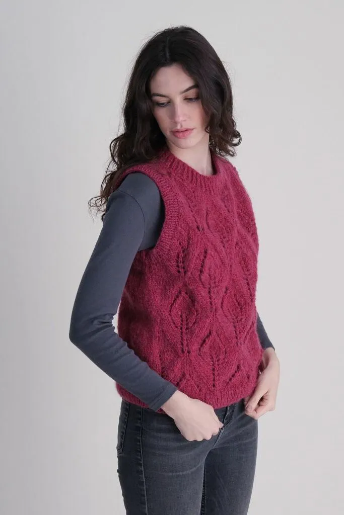 Bailey Knitted Vest Bouganville