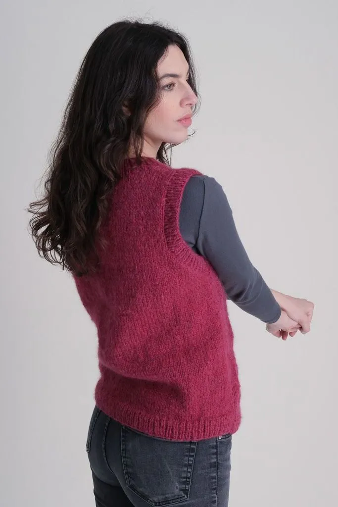 Bailey Knitted Vest Bouganville