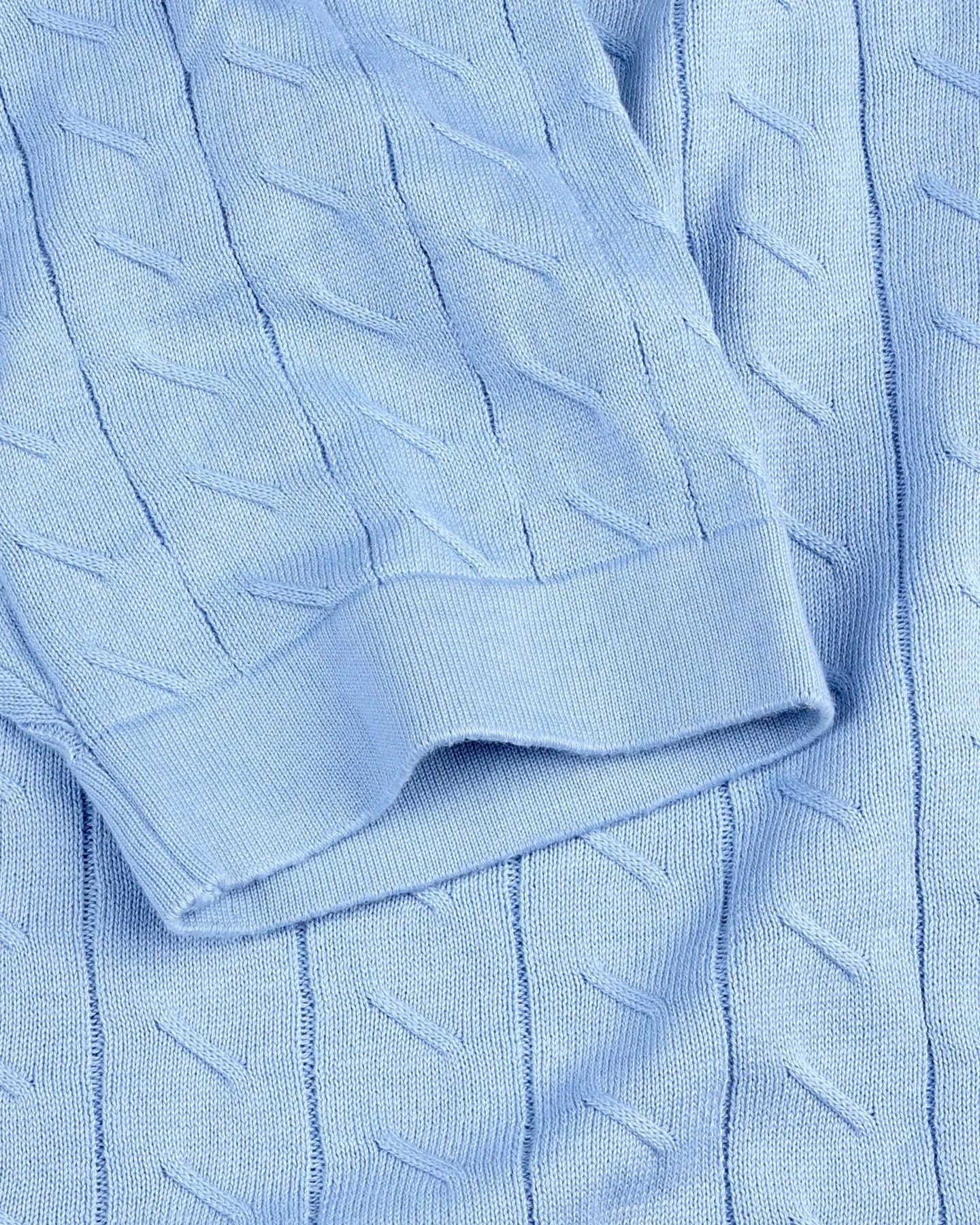 Basco SkyBlue Knitted Cotton Polo T-Shirt
