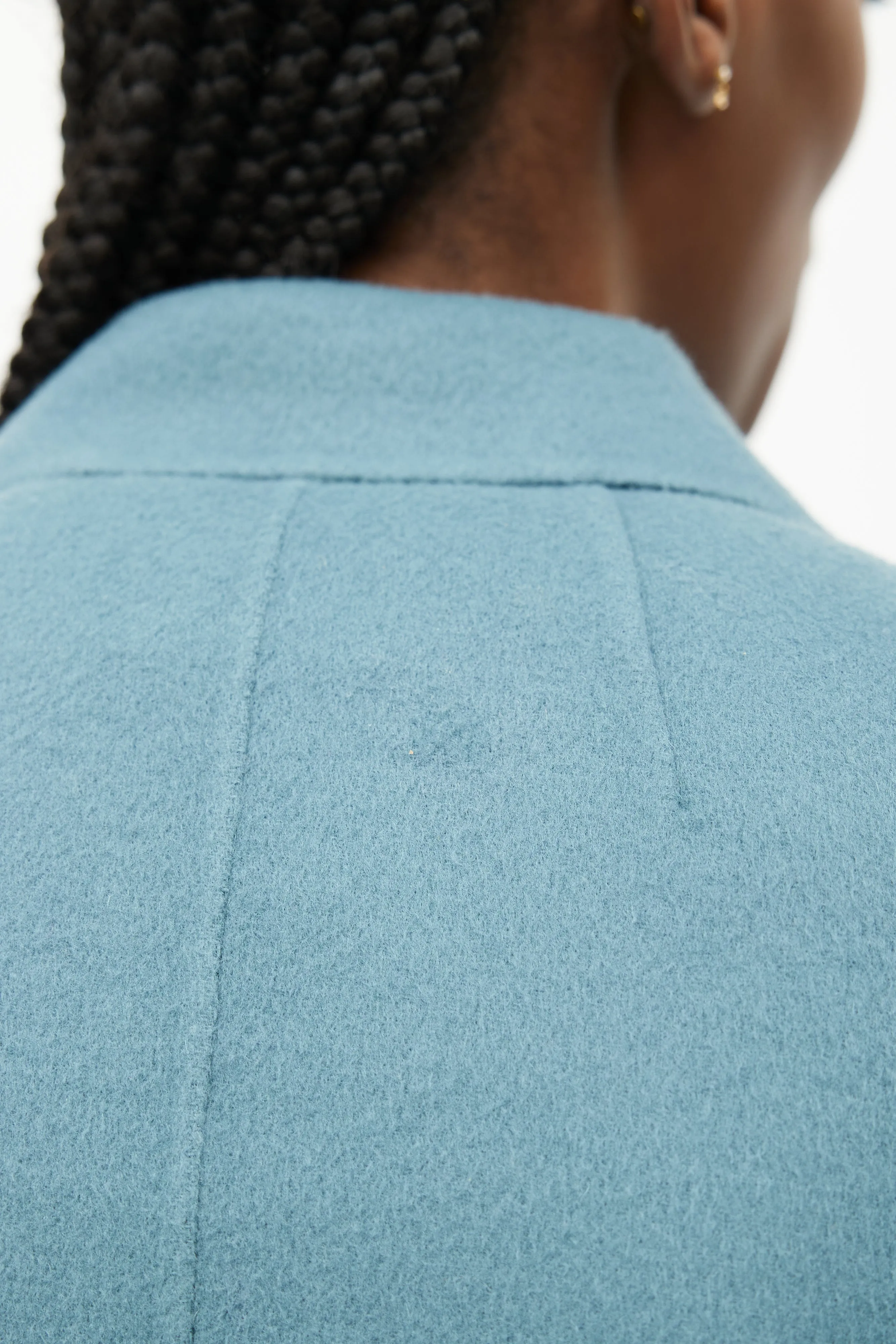 Blue Wool Open Jacket