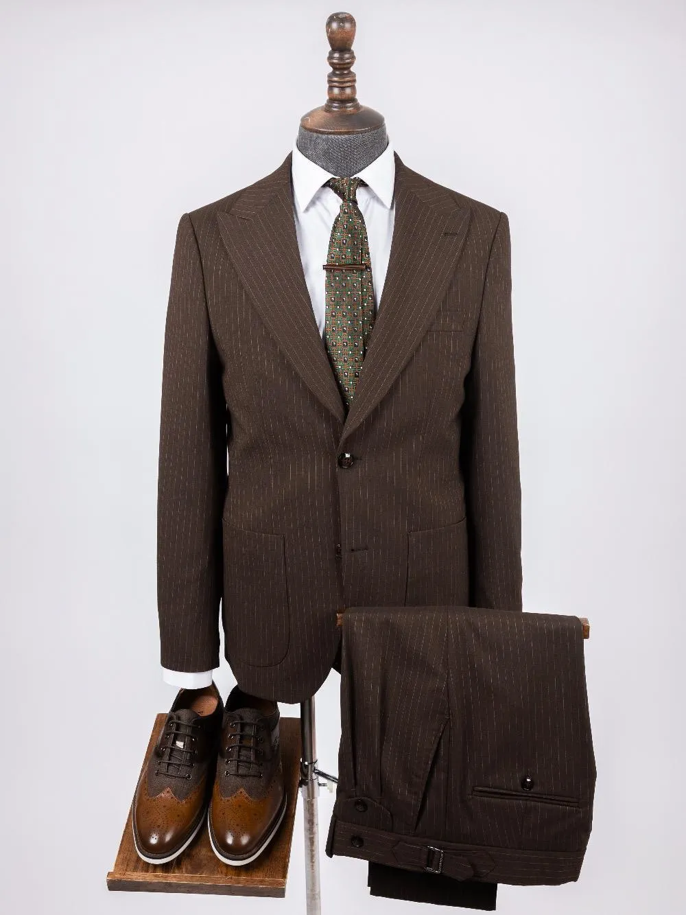 Brantley Brown Set Blazer Linen Suit