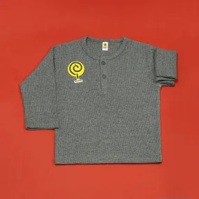 Charcoal Waffle-knit Henley