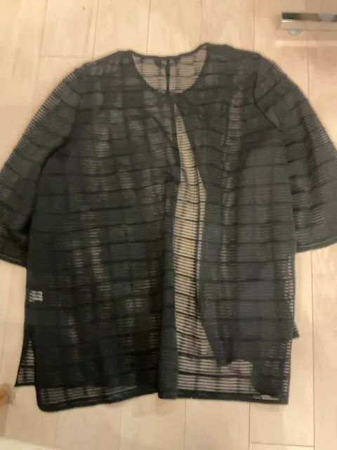 {{ClientCode}} BLACK MING WANG SHEER JACKET, 2X