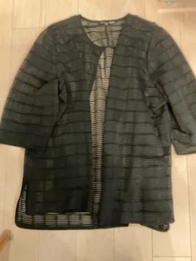 {{ClientCode}} BLACK MING WANG SHEER JACKET, 2X