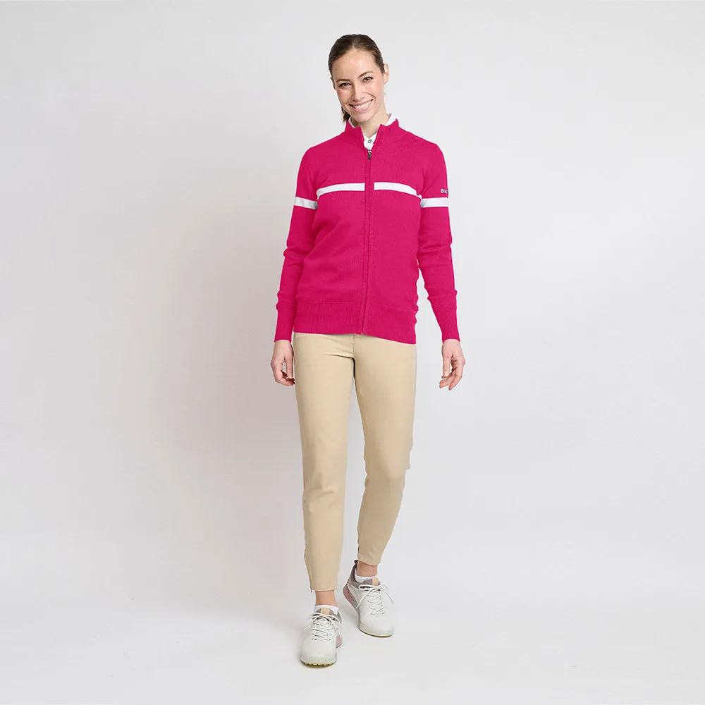 Dame Økologisk Windbreaker Sweater, Fuchsia