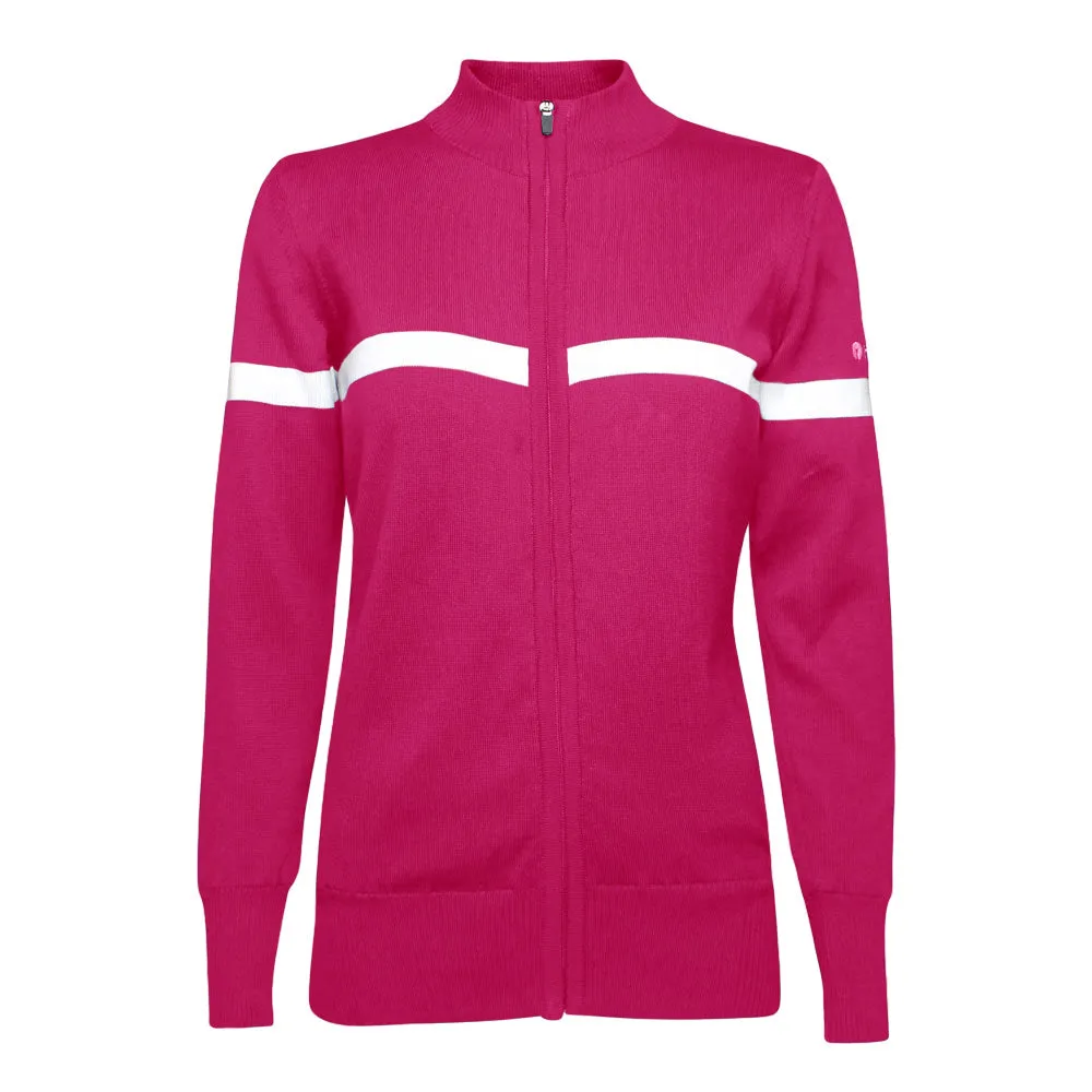 Dame Økologisk Windbreaker Sweater, Fuchsia