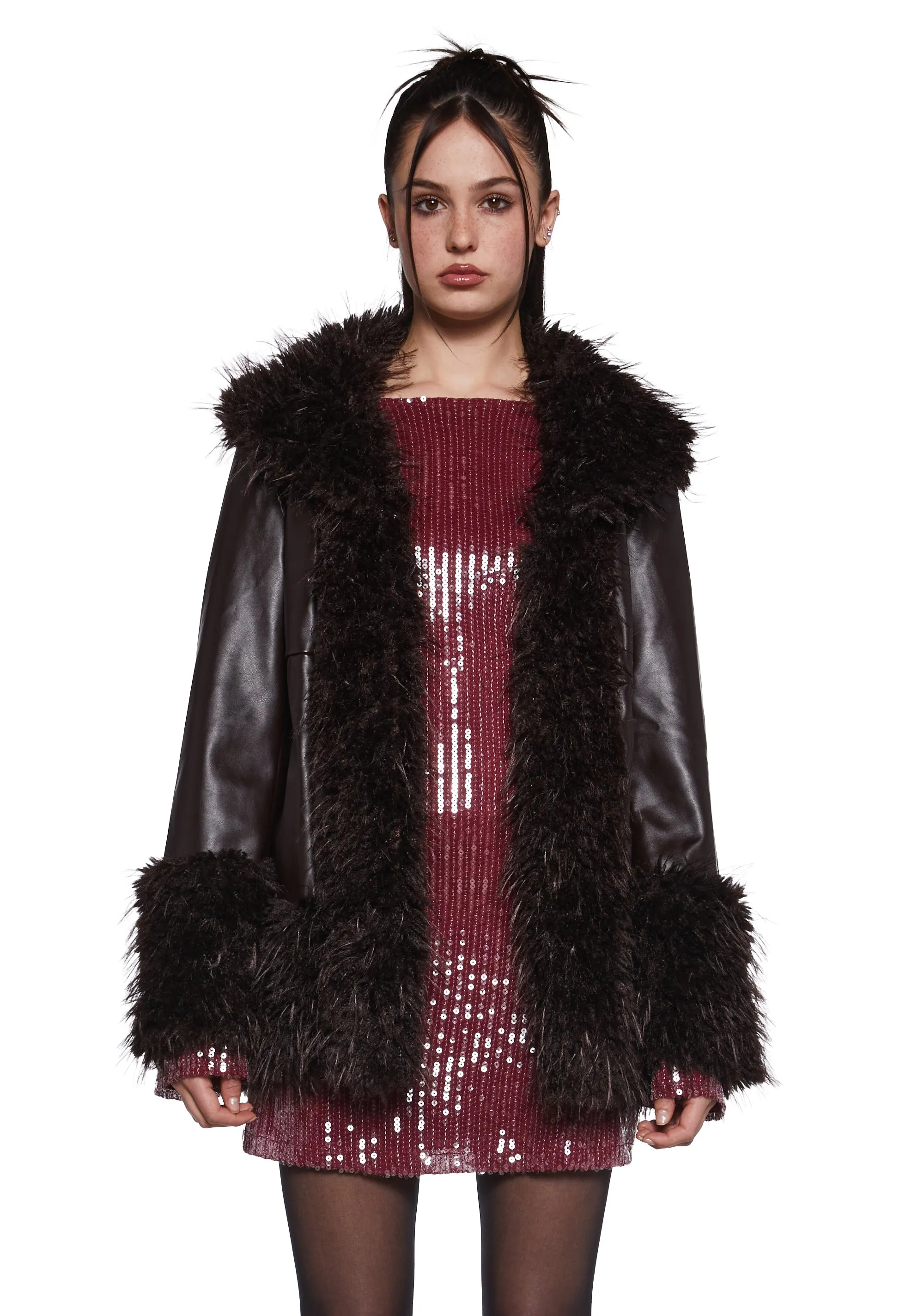 Genuine Jealousy Vegan Leather Coat
