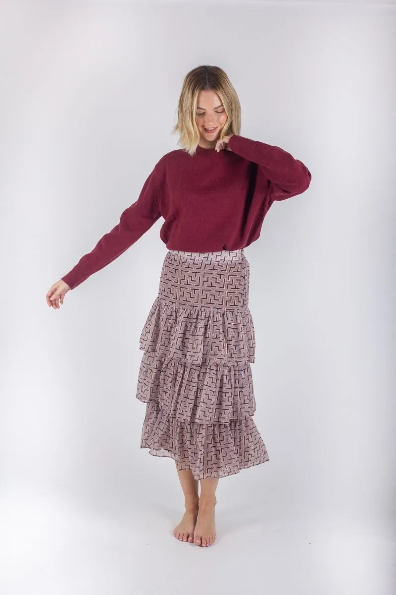 GIA SKIRT (BROWN PATTERN)