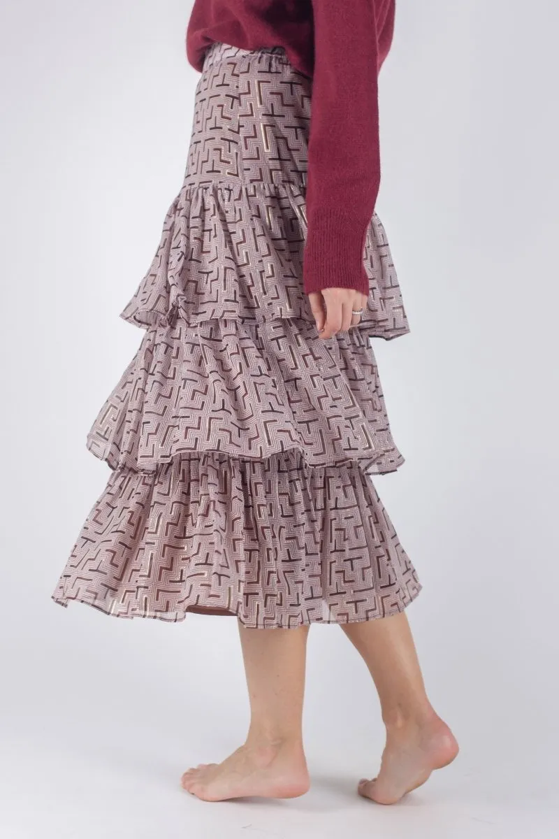 GIA SKIRT (BROWN PATTERN)