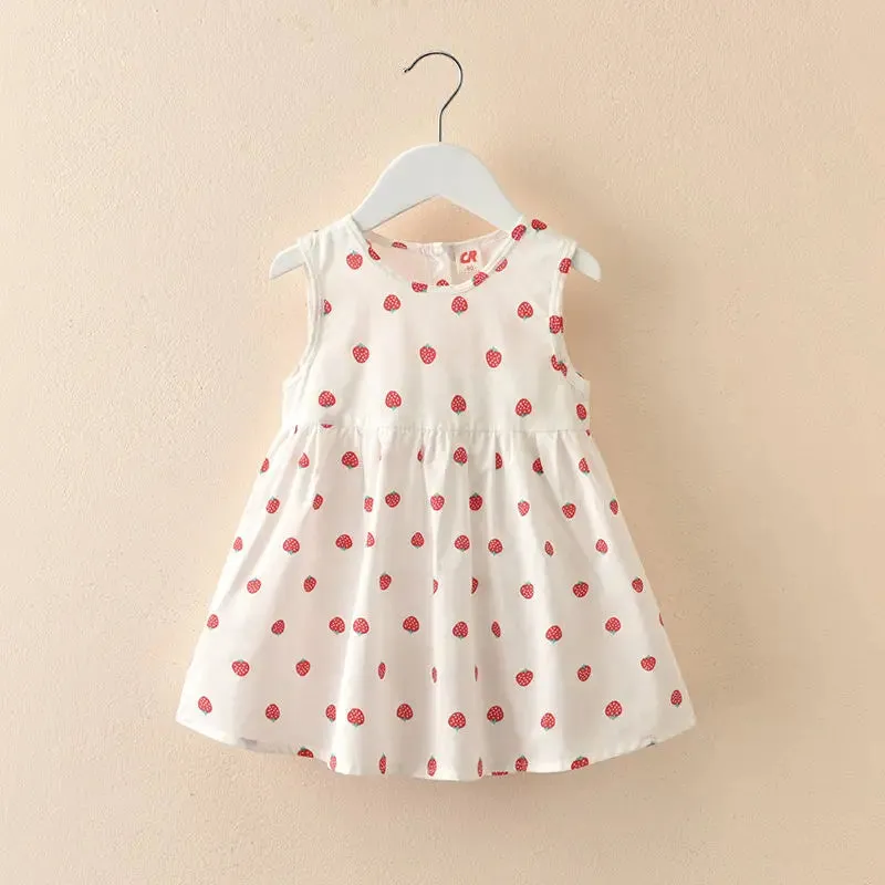 Girls Dress Summer Floral Pattern Children'S Skirt 100% Cotton Sundress Cute Comfortable Baby Beach Wear Kids Casual Clothes