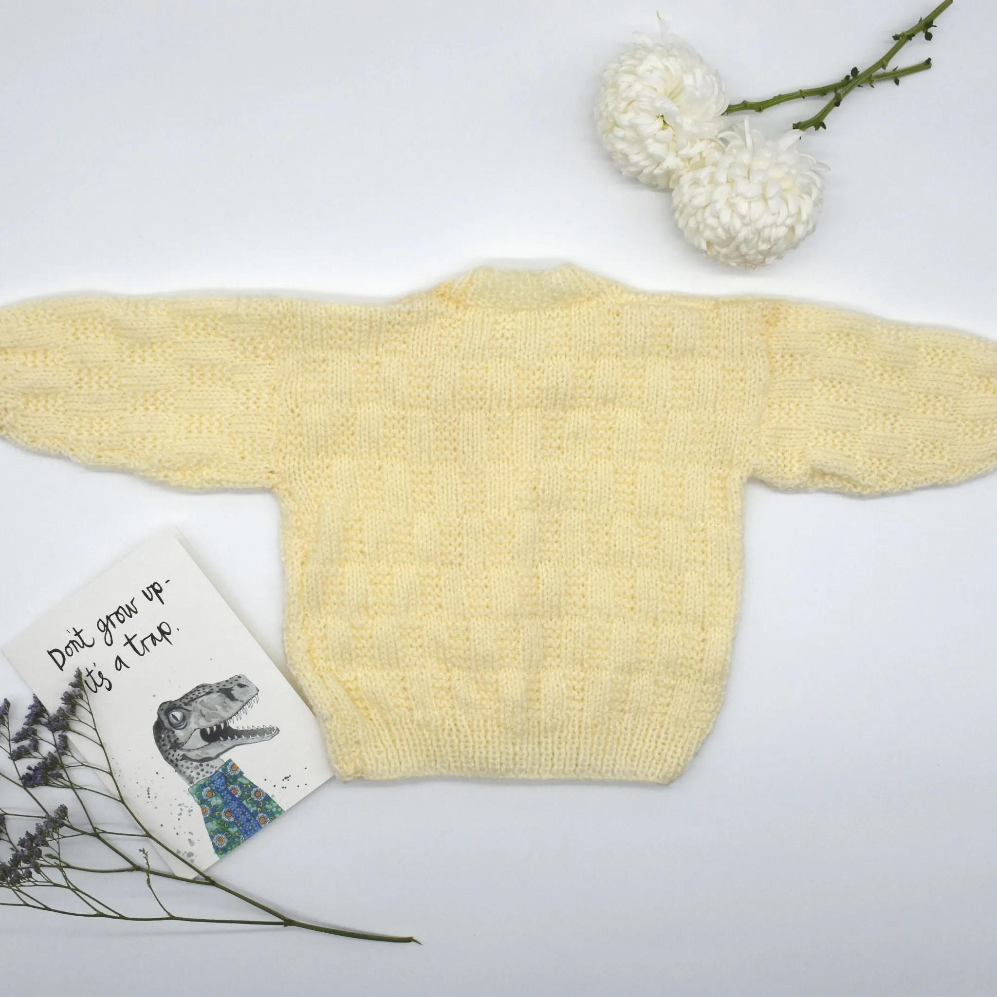 Handmade Knitted Baby Cardigan Cream