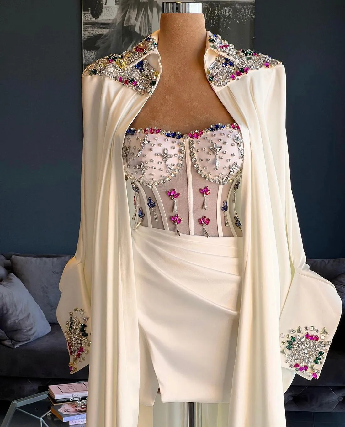 Iliana Two Pieces Crystal Evening Dress