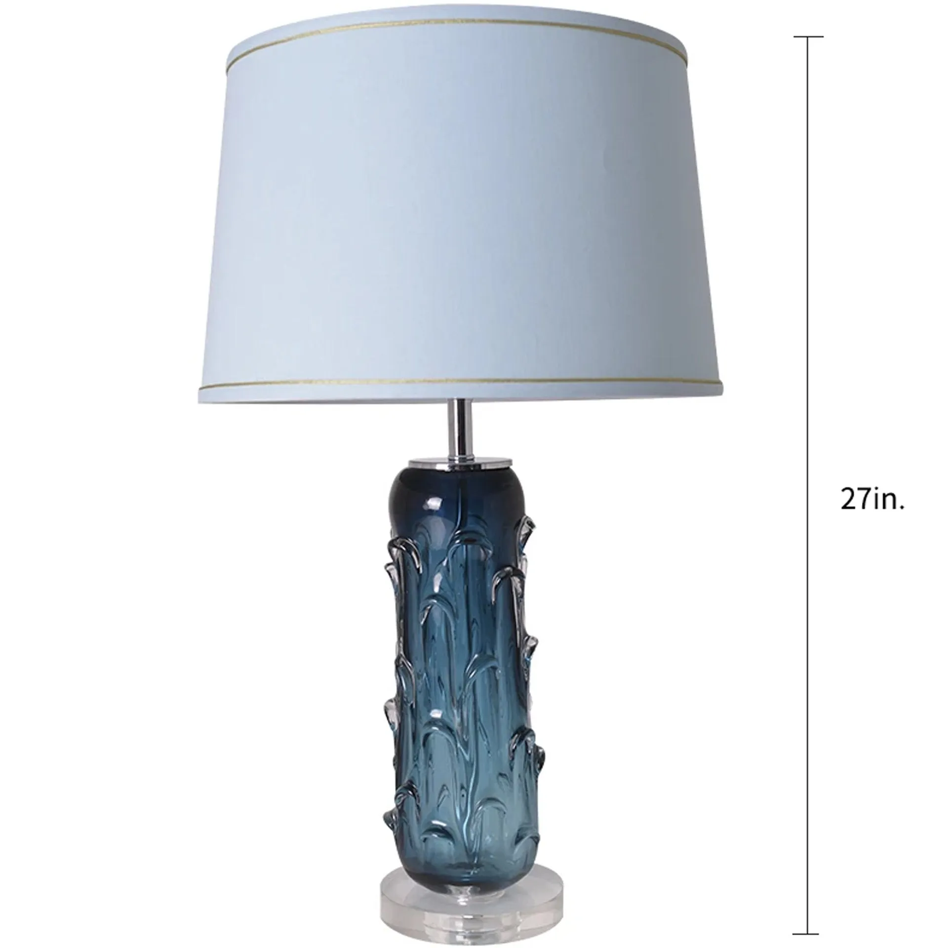 Jacinto Sculpted Translucent Glass Accent Table Lamp 27" - Blue/White