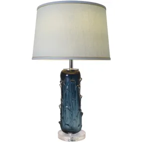Jacinto Sculpted Translucent Glass Accent Table Lamp 27" - Blue/White