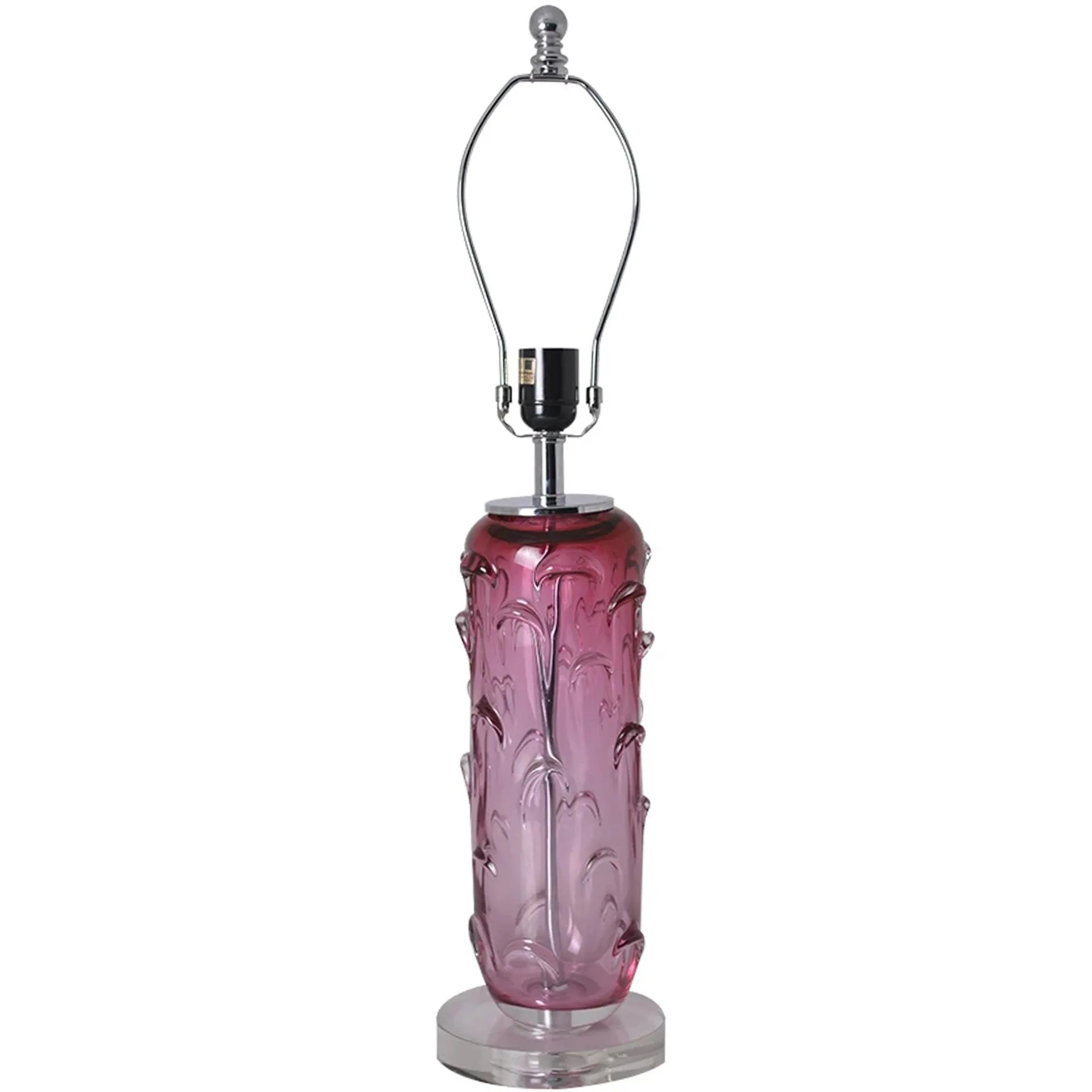 Jacinto Sculpted Translucent Glass Accent Table Lamp 27" - Rouge Pink/Chocolate Brown