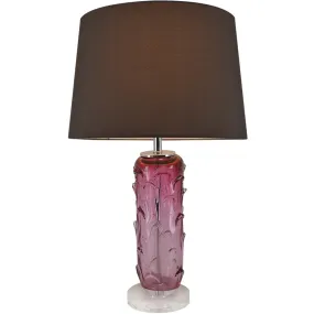 Jacinto Sculpted Translucent Glass Accent Table Lamp 27" - Rouge Pink/Chocolate Brown