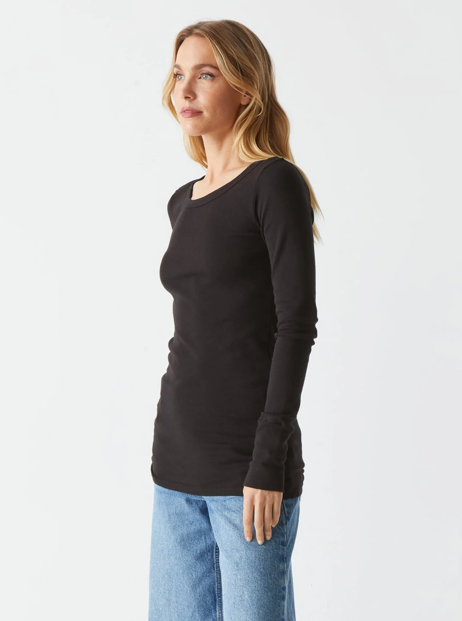 Legacy Supima Tee with Raw Edge - Black