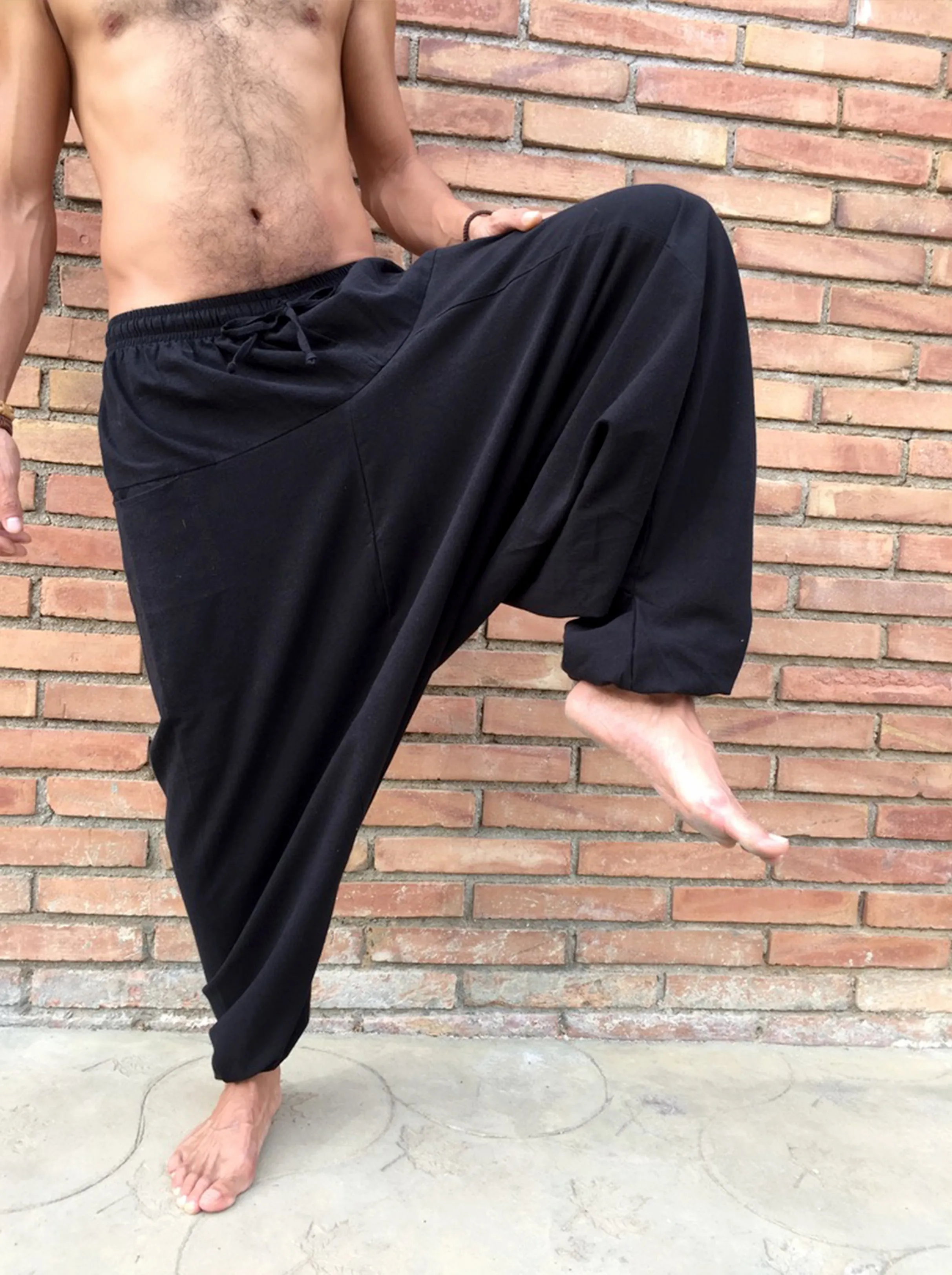Loose Fit Cotton Pants Black