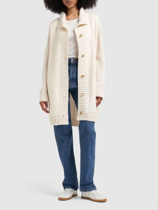 Max Mara   Alcazar wool blend high neck cardigan 