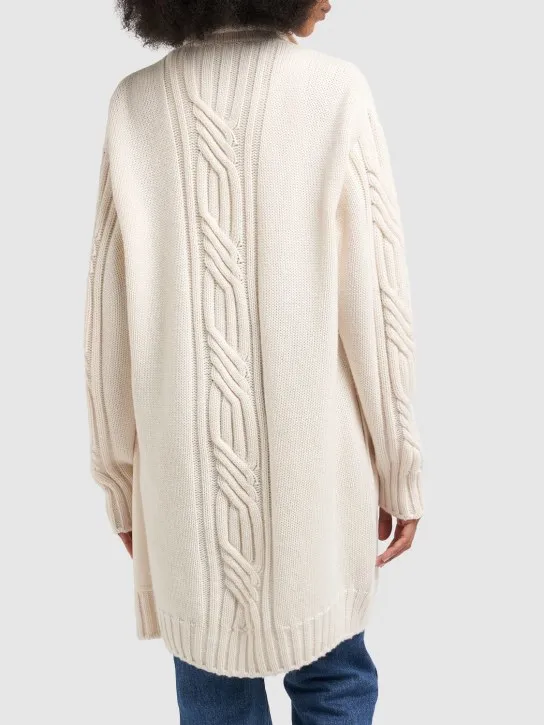Max Mara   Alcazar wool blend high neck cardigan 