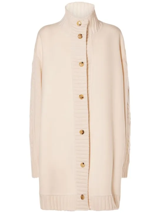 Max Mara   Alcazar wool blend high neck cardigan 