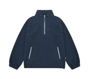 Melange Fleece Anorak | Blue