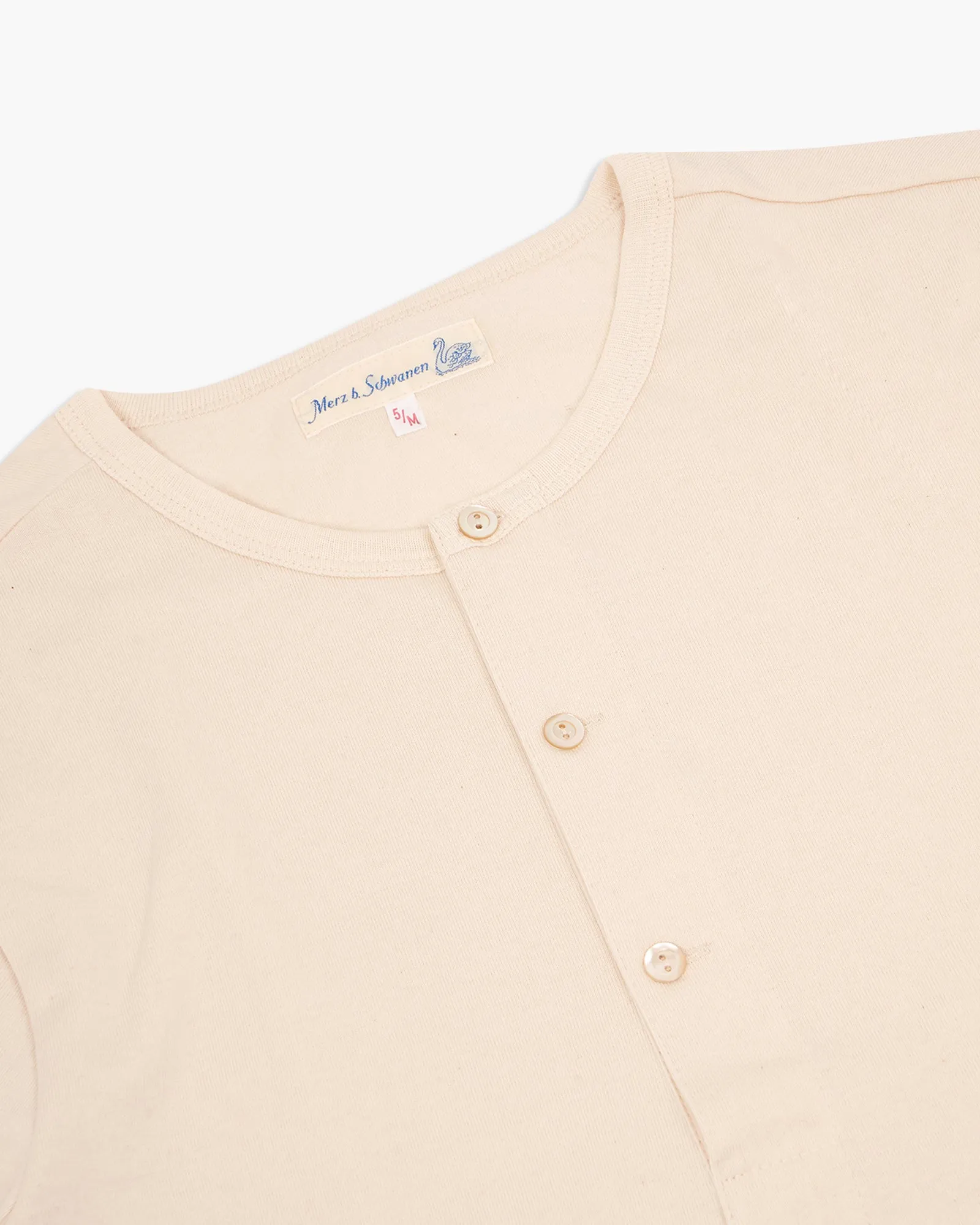 Merz B Schwanen Good Originals 207 8.6oz Loopwheeled S/S Henley - Nature