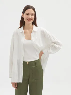 Nice Things Jacquard Fagotings Shirt White