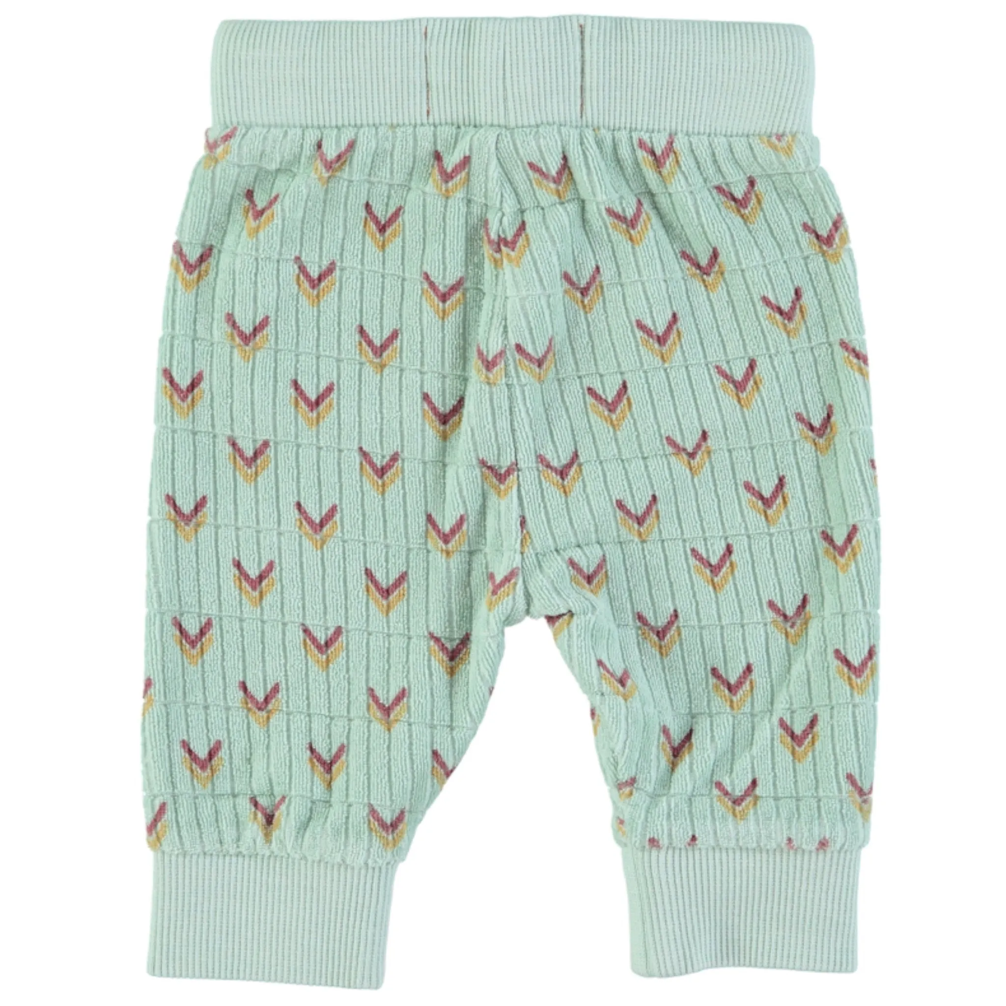 Piupiuchick Baby Trousers Terry Cotton - Green with Multicolor Arrows