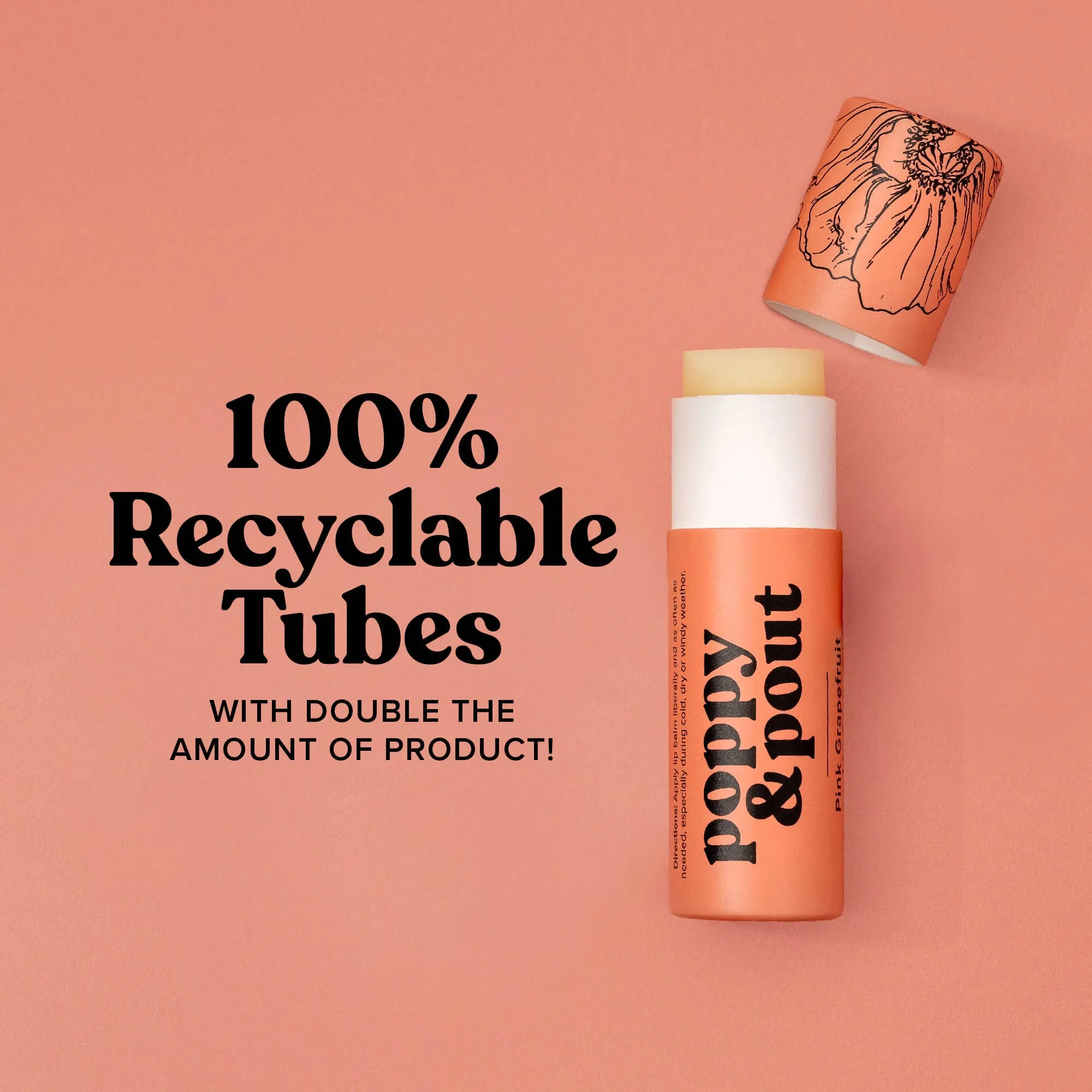 Poppy & Pout Lip Balm | Pink Grapefruit