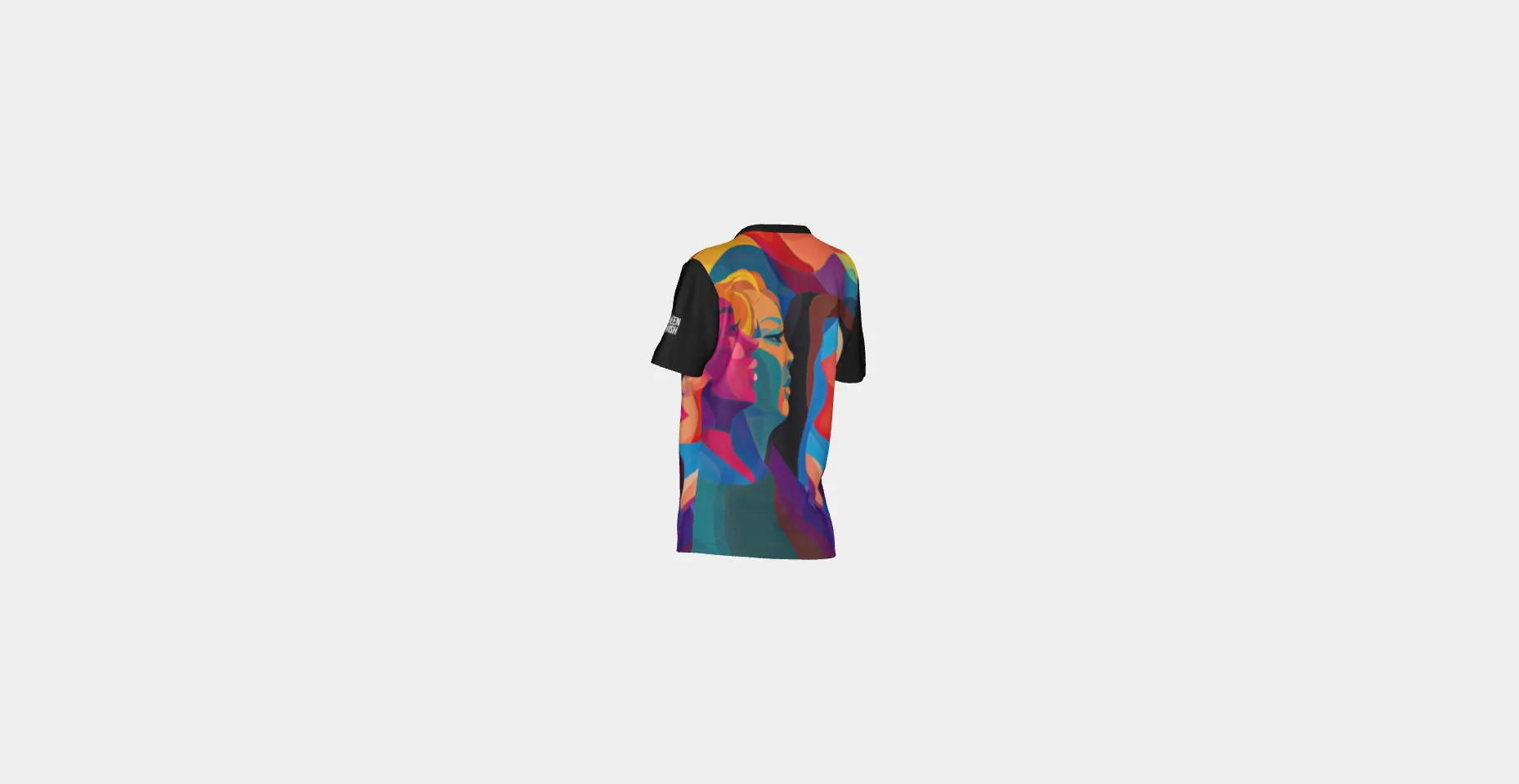 Queen Swish Empowered Women SS Cropped Collar Performance Tee