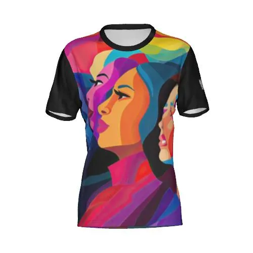 Queen Swish Empowered Women SS Cropped Collar Performance Tee