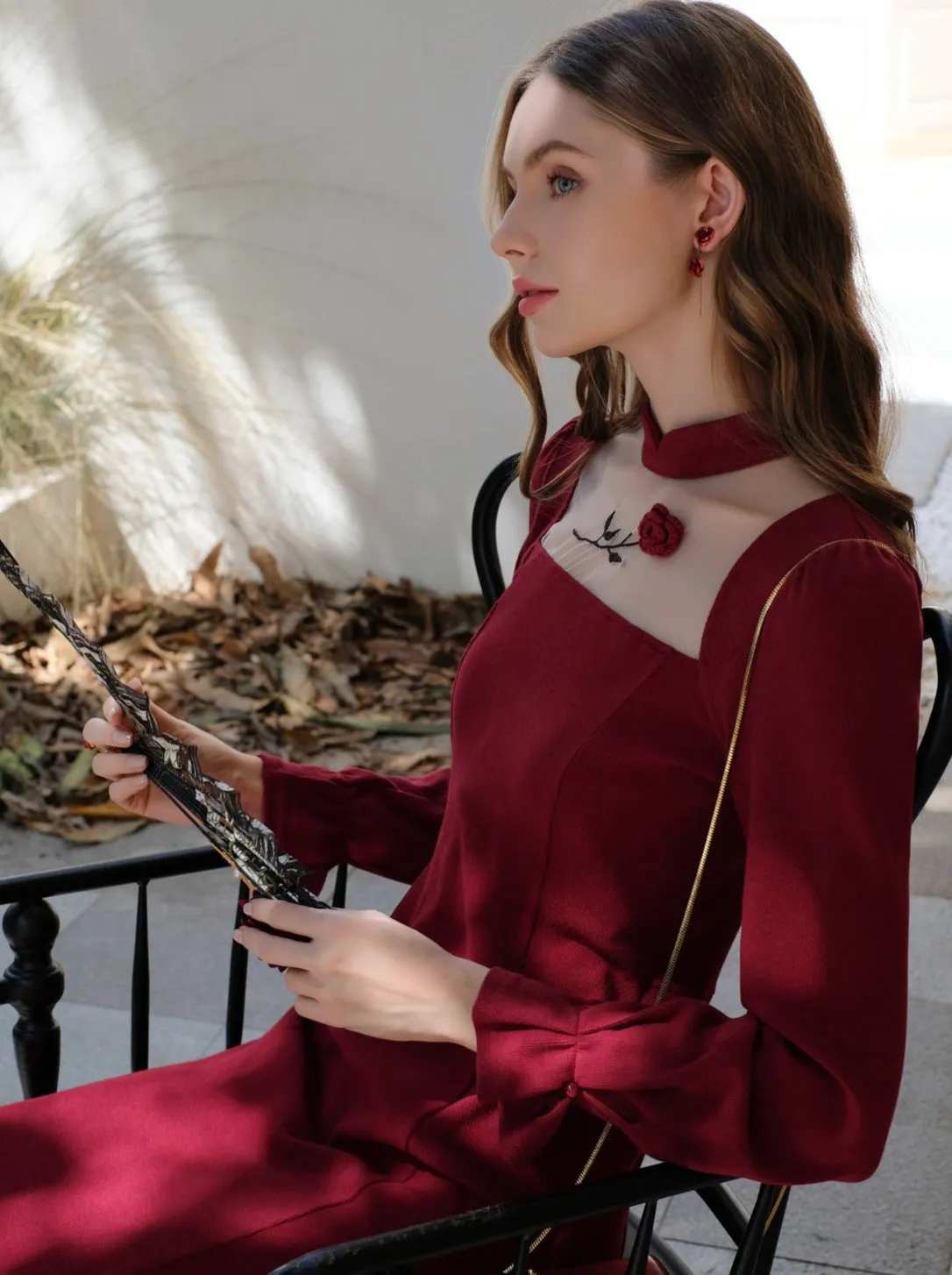 Rose Queen City Retro Fog China Dress