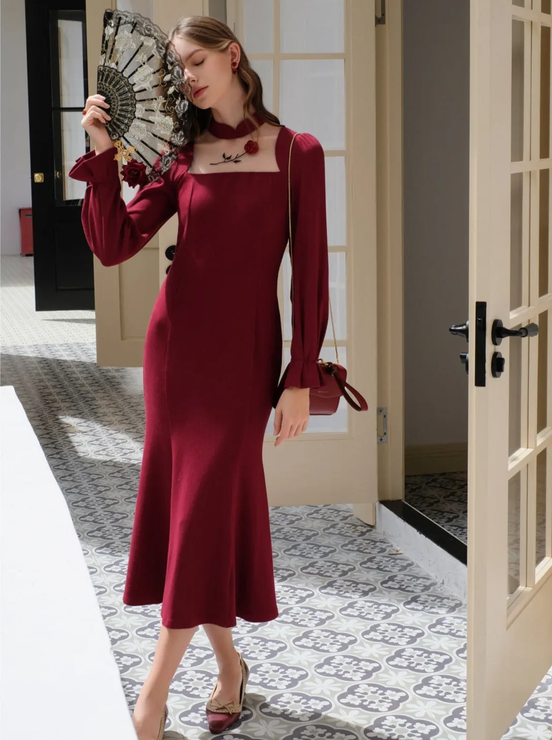 Rose Queen City Retro Fog China Dress