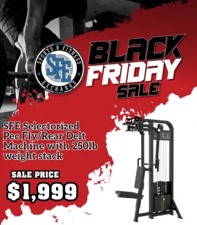 SFE Selectorized Pec Fly/Rear Delt Machine with 250lb weight stacks (New)
