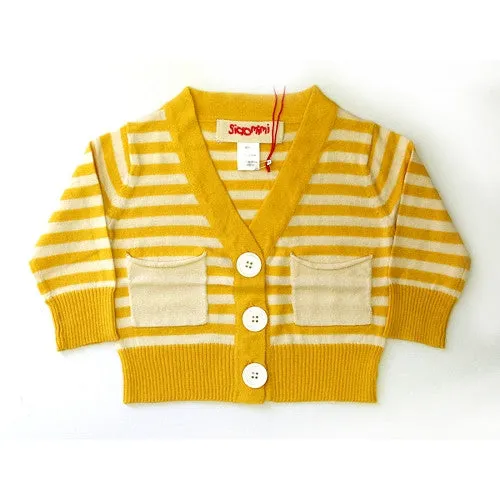 [Siaomimi] Stripe cardigan - marigold/cream