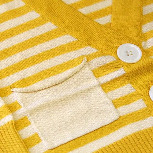 [Siaomimi] Stripe cardigan - marigold/cream