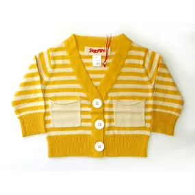 [Siaomimi] Stripe cardigan - marigold/cream