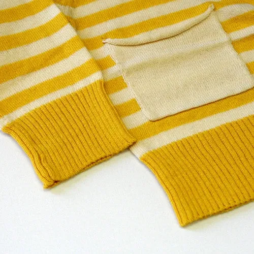 [Siaomimi] Stripe cardigan - marigold/cream