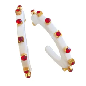 Smith & Co City Girl Jewel Hoop - Large - Gameday Red