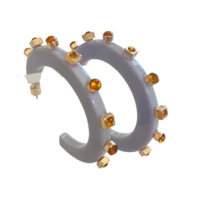 Smith & Co City Girl Jewel Hoop - Small - Deacon Grey