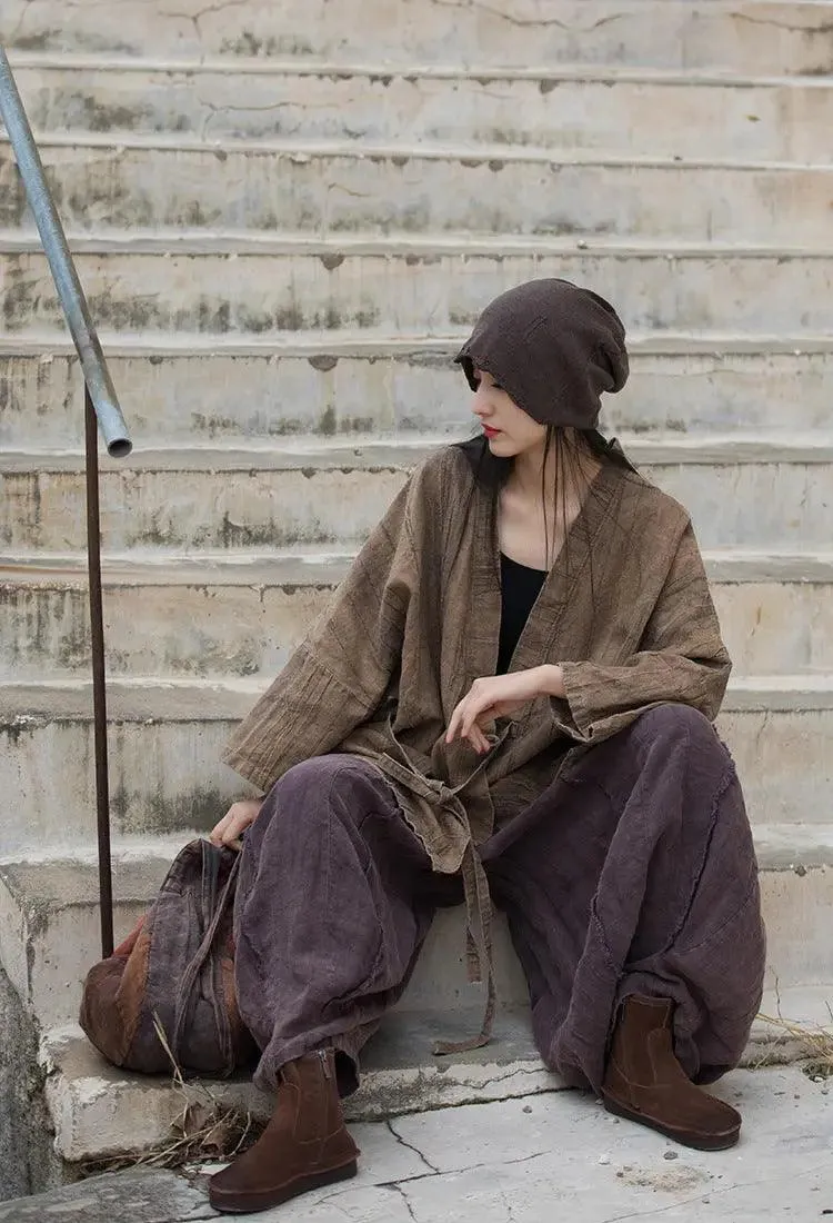 Stylish Women's Purple Linen Harem Pants for Any Occasion