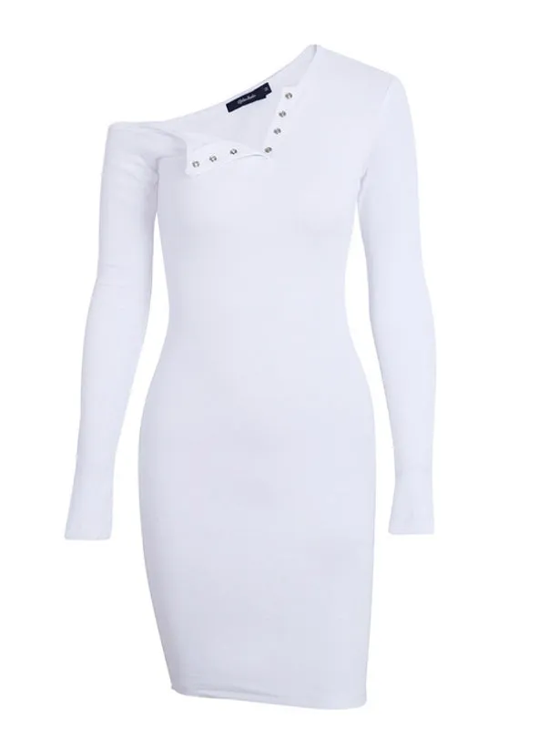 TastyHottie - One Shoulder Sexy Bodycon Dress Women Long Sleeve