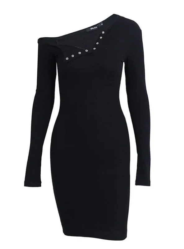 TastyHottie - One Shoulder Sexy Bodycon Dress Women Long Sleeve