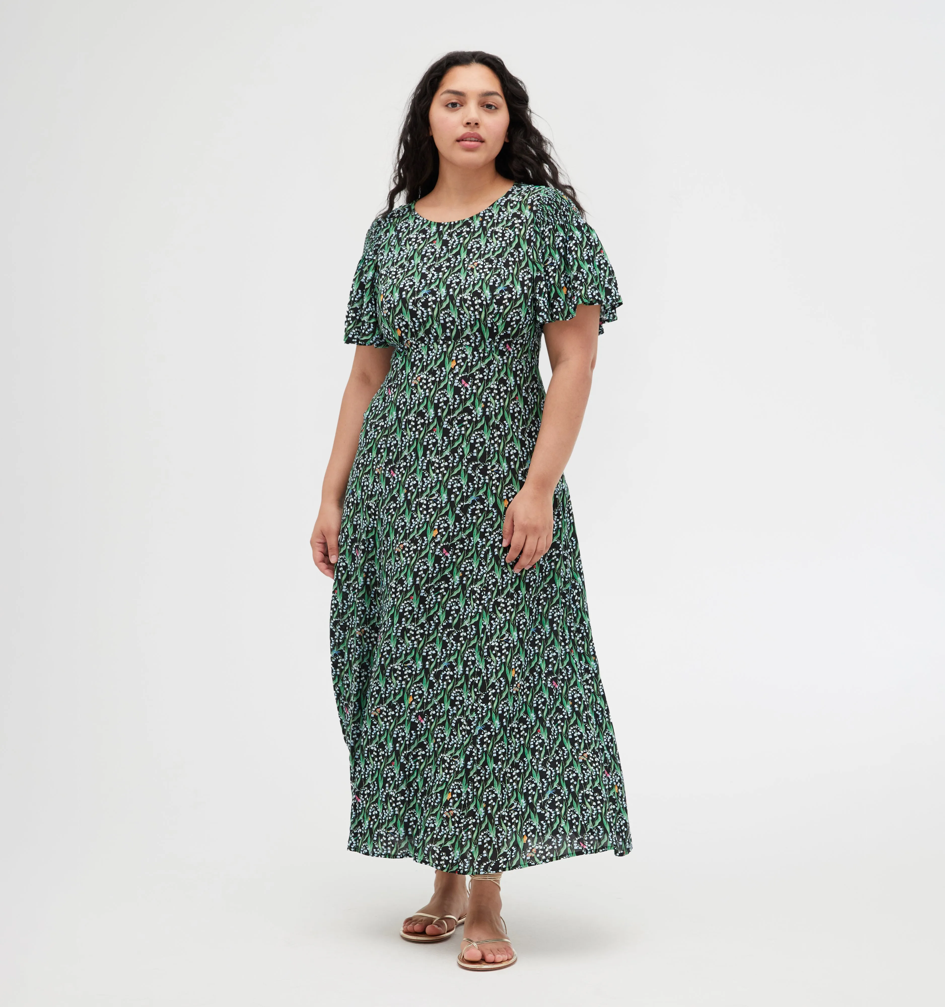 The Dominique Dress - Black Lily of the Valley